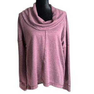 Lucky Brand | Plum Cowl Neck Thermal Hi Low Distressed Wash Tunic | Medium  NWT
